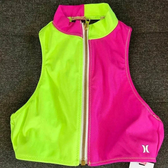 NEW LOVESHACKFANCY X HURLEY COLLABORATION Pink Bikini Top - Small - Picture 1 of 5